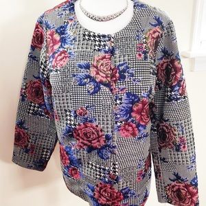 NWT Alfani houndstooth & floral blazer